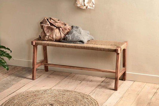 Harem Acacia & Jute Woven Bench