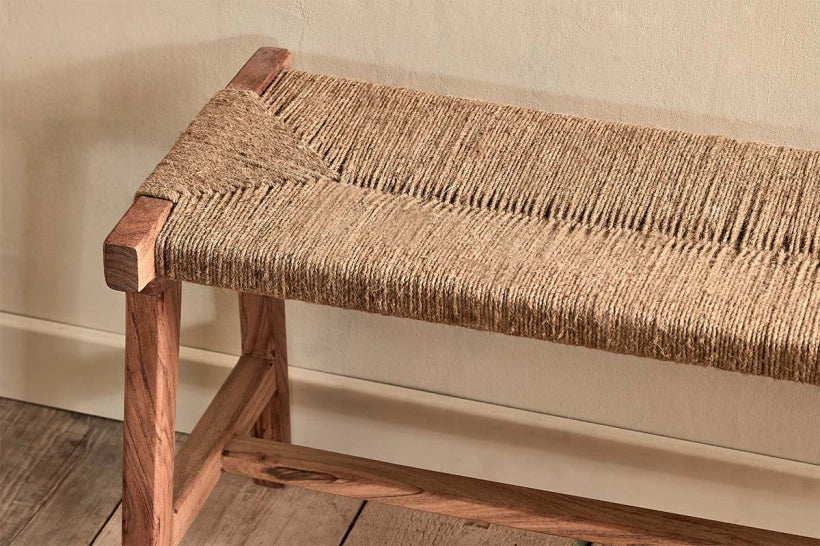 Harem Acacia & Jute Woven Bench