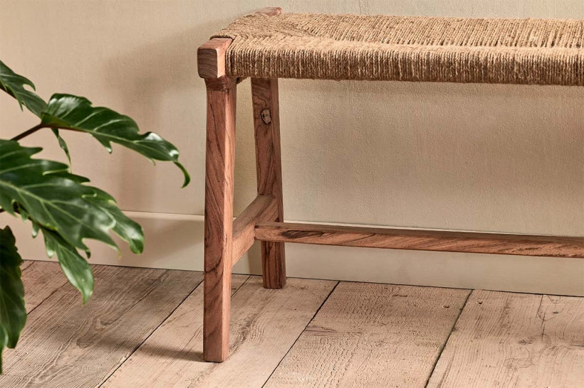 Harem Acacia & Jute Woven Bench