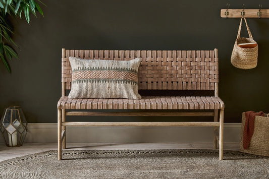 Yuksen Woven Leather Bench