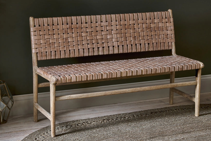 Yuksen Woven Leather Bench