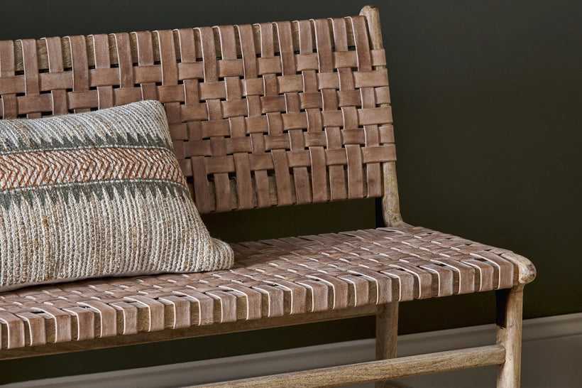 Yuksen Woven Leather Bench