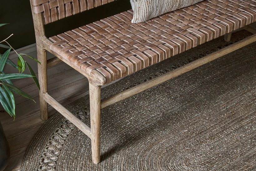 Yuksen Woven Leather Bench