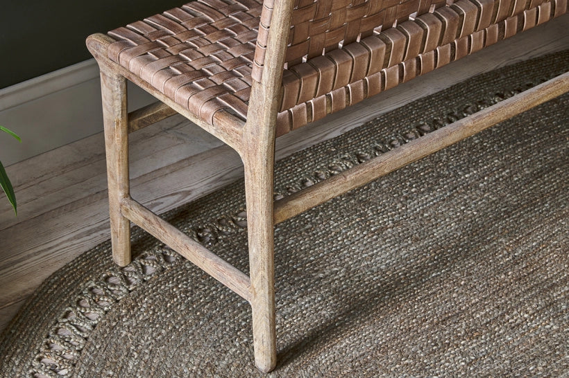 Yuksen Woven Leather Bench