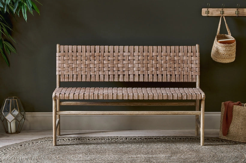 Yuksen Woven Leather Bench