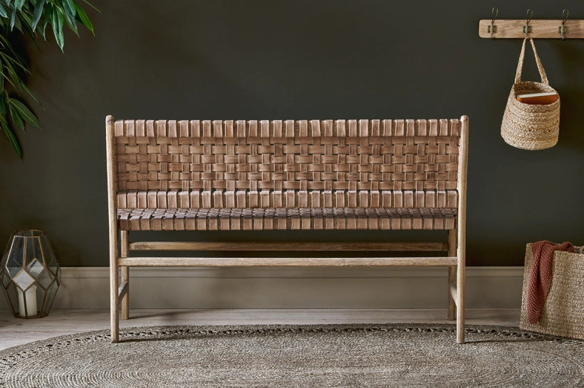 Yuksen Woven Leather Bench