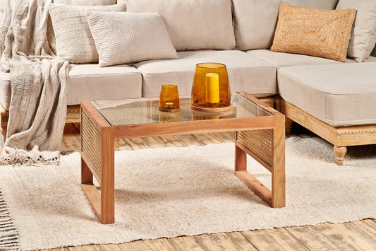 Bangorang Cane & Glass Coffee Table