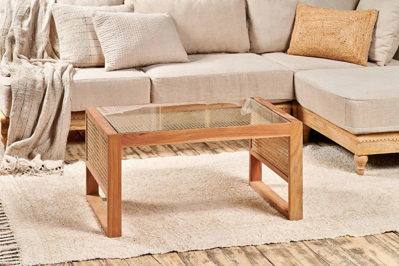 Bangorang Cane & Glass Coffee Table