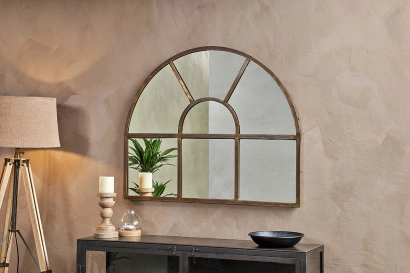 Myumi Iron Overmantel Arch Mirror