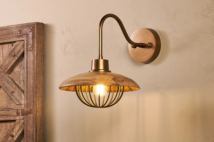 Jinke Mango Wood Wall Lamp