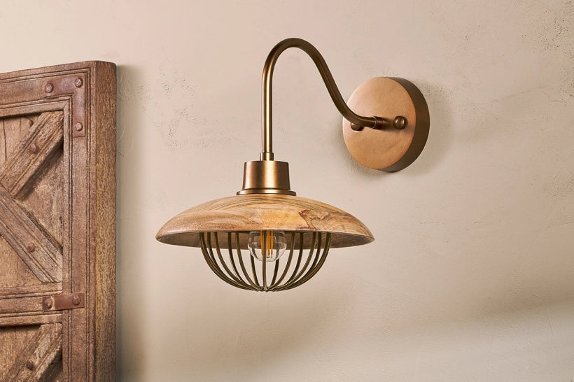 Jinke Mango Wood Wall Lamp