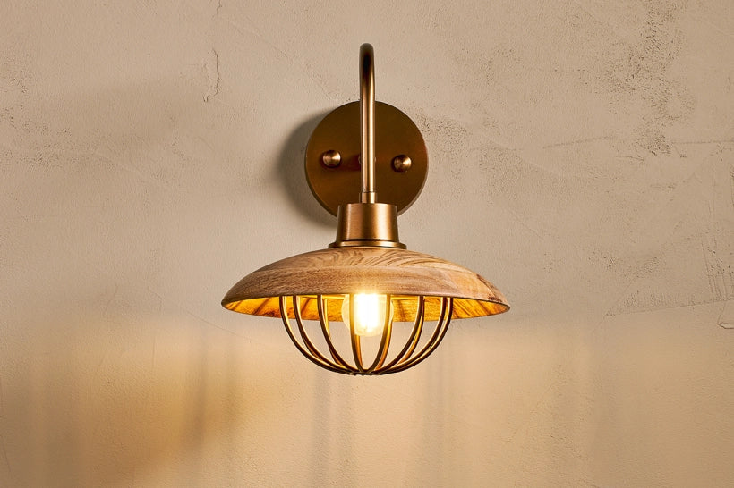 Jinke Mango Wood Wall Lamp