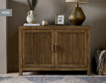 Burr Reeded Mango Wood Sideboard