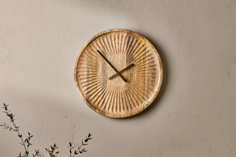 Versa Mango Wood Clock