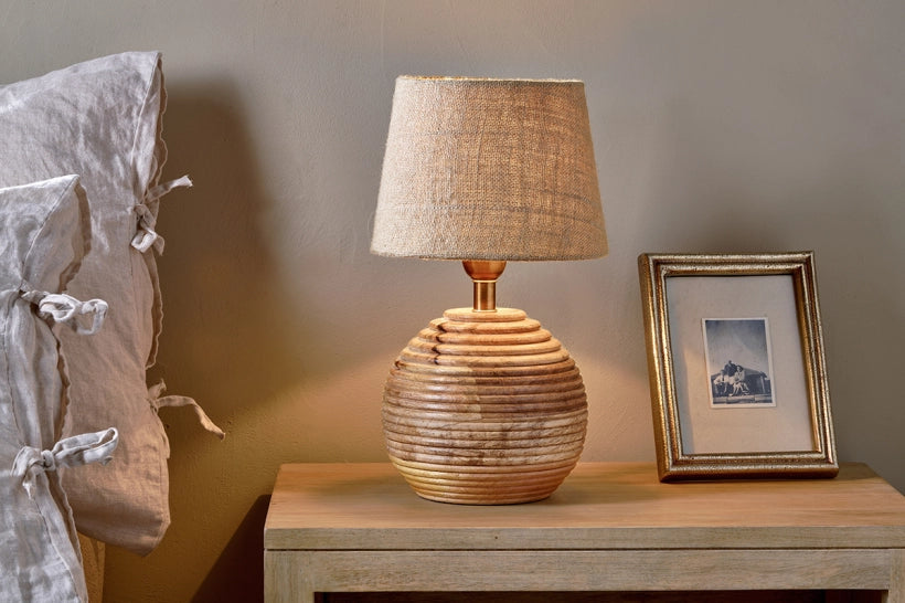 Meke Mango Wood Bedside Table Lamp