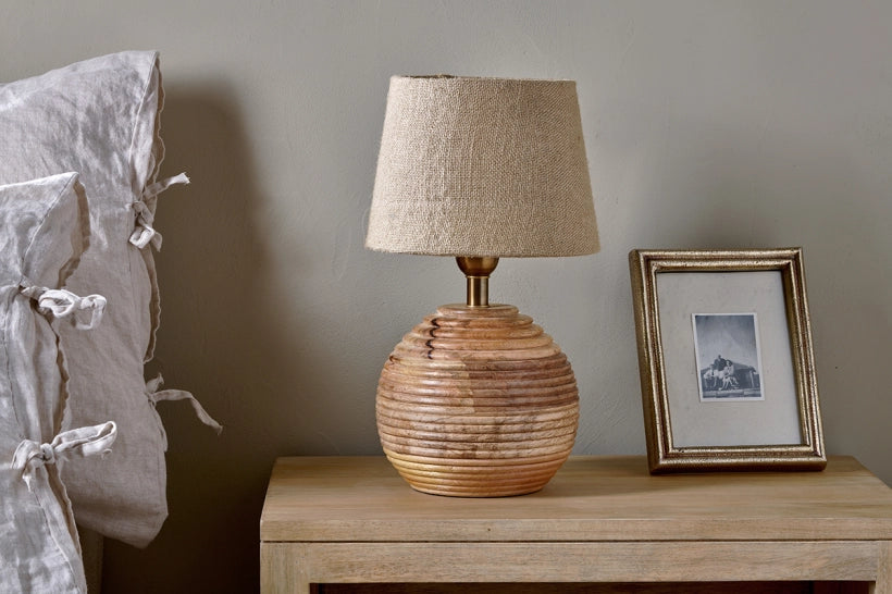 Meke Mango Wood Bedside Table Lamp