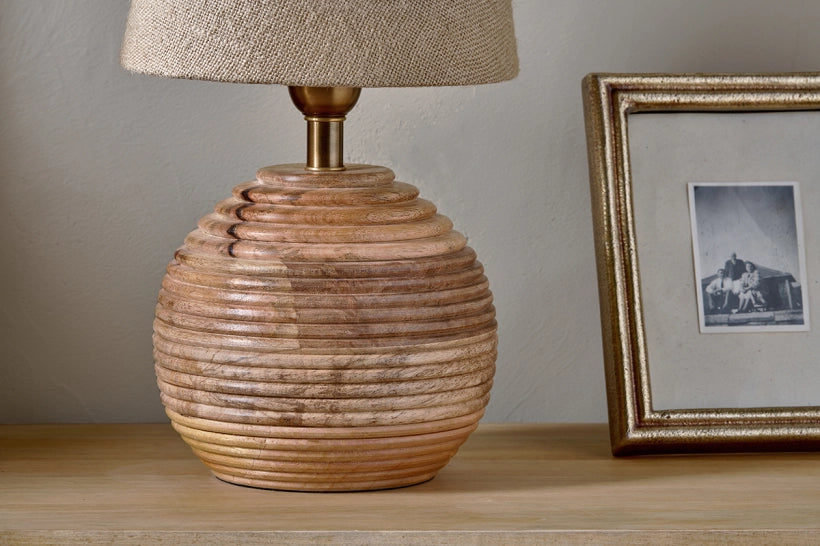 Meke Mango Wood Bedside Table Lamp