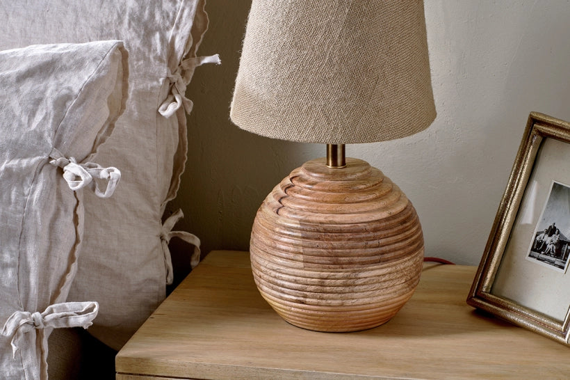 Meke Mango Wood Bedside Table Lamp