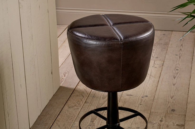 Dunke Leather Bar Stool