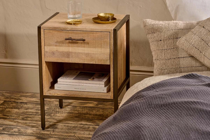 Yuzu Mango Wood Bedside Table