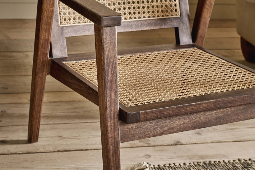 Xun Mango Wood & Cane Occasional Chair