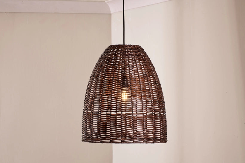 Nono Rattan Conical Pendant - Medium