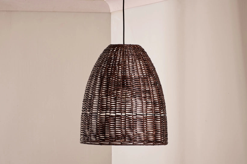 Nono Rattan Conical Pendant - Medium