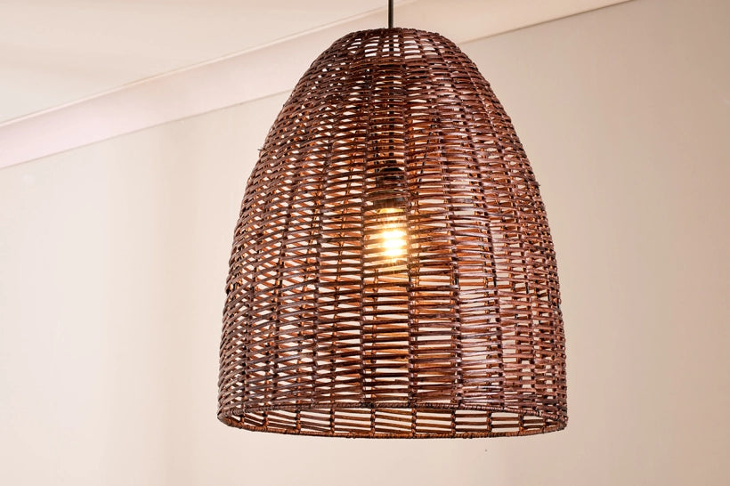 Nono Rattan Conical Pendant - Medium