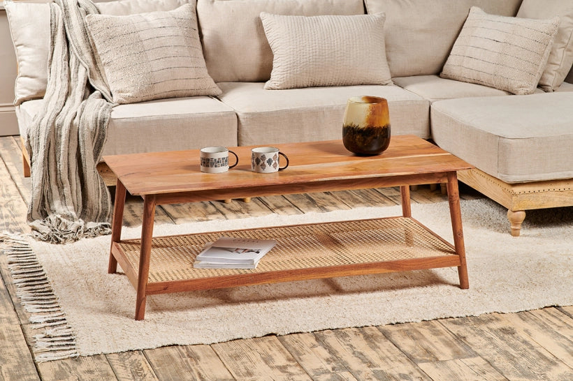 Ebi Acacia & Cane Coffee Table