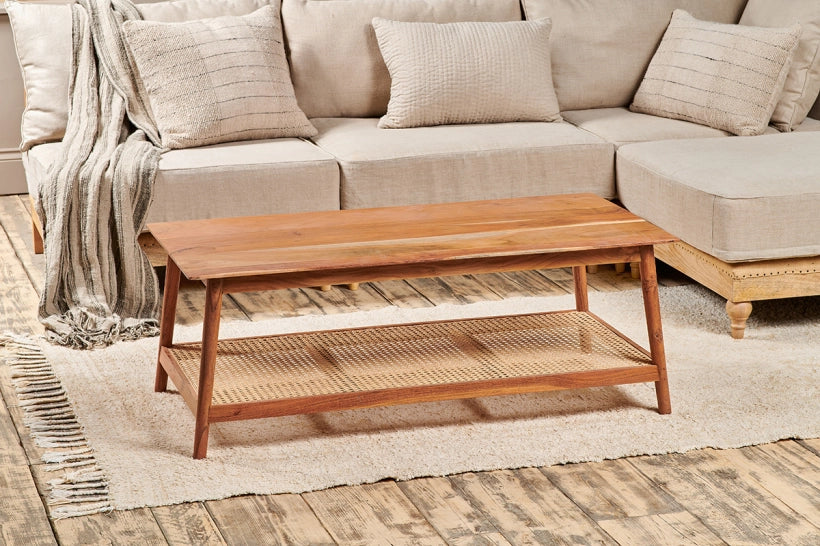 Ebi Acacia & Cane Coffee Table