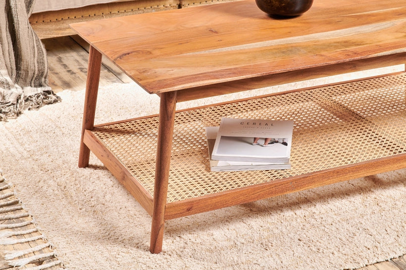 Ebi Acacia & Cane Coffee Table