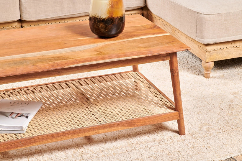 Ebi Acacia & Cane Coffee Table