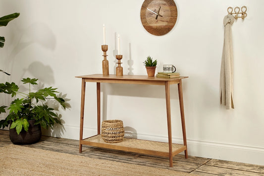 Ebi Acacia & Cane Console Table