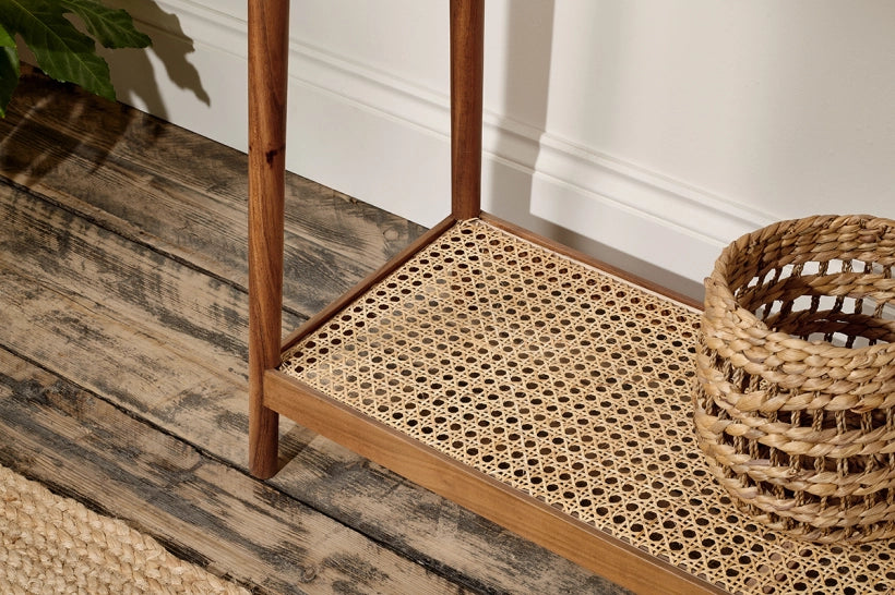 Ebi Acacia & Cane Console Table