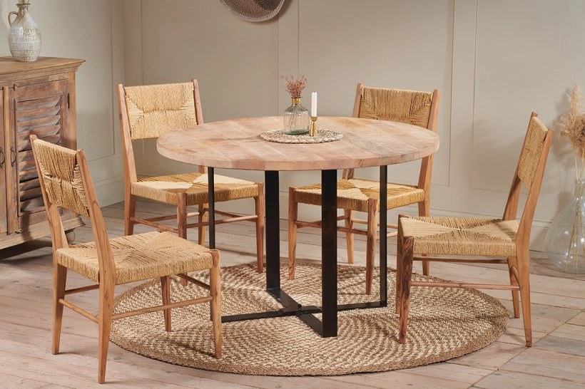 Ichii Mango Wood Round Dining Table