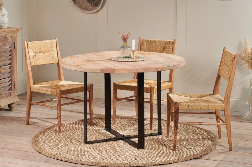 Ichii Mango Wood Round Dining Table