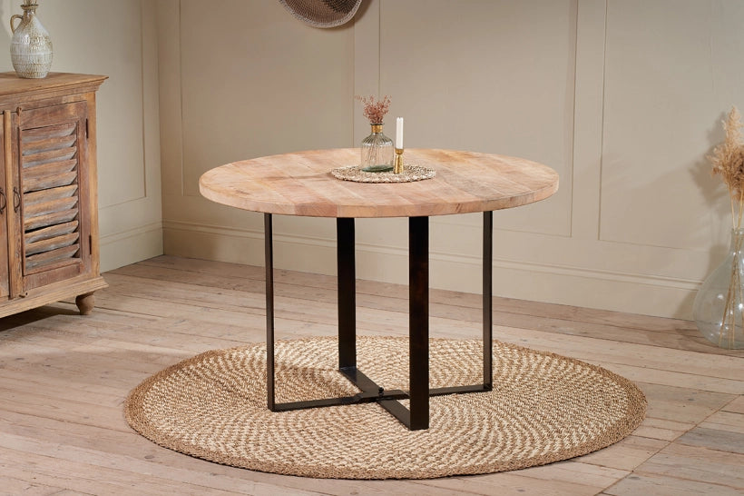 Ichii Mango Wood Round Dining Table