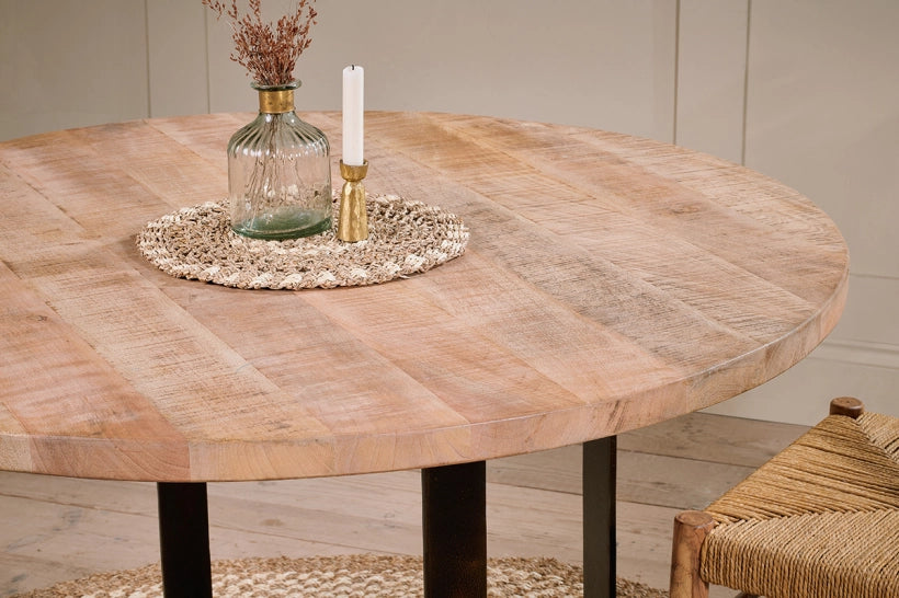 Ichii Mango Wood Round Dining Table