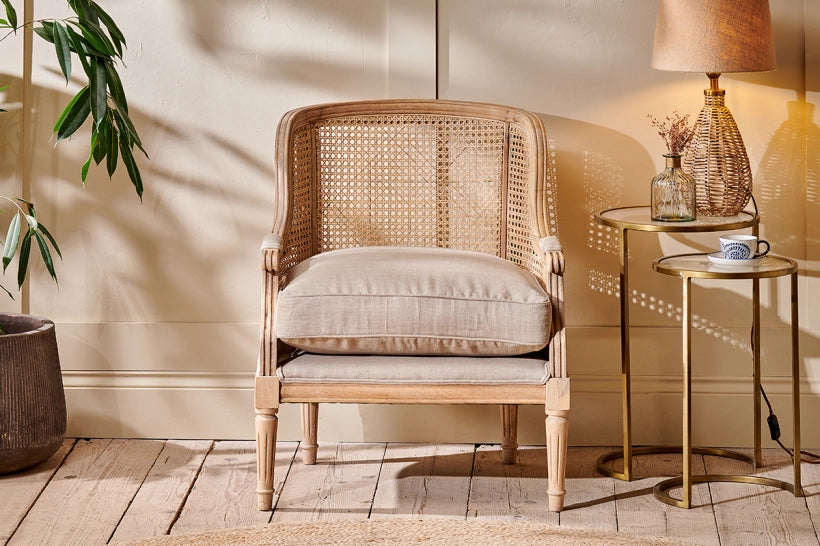 Clume Cane & Linen Armchair