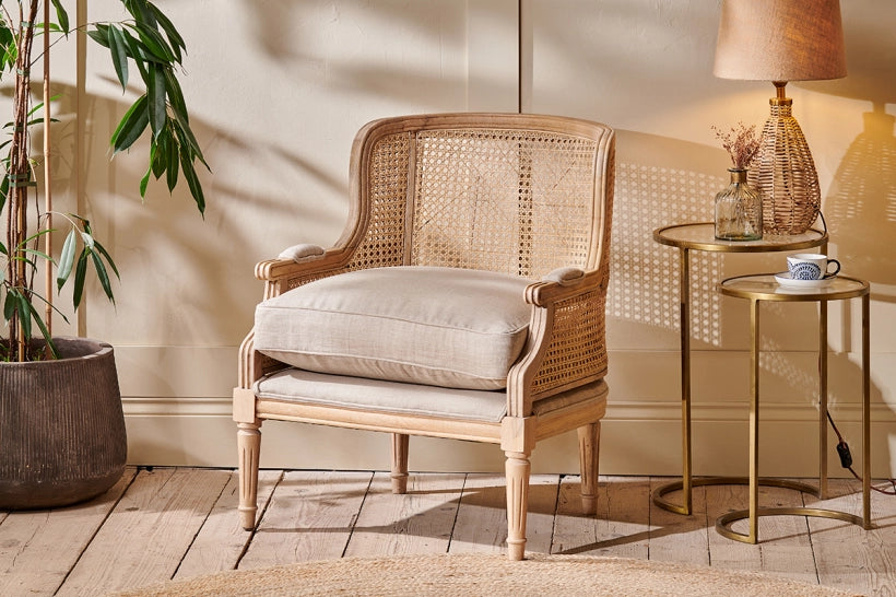 Clume Cane & Linen Armchair