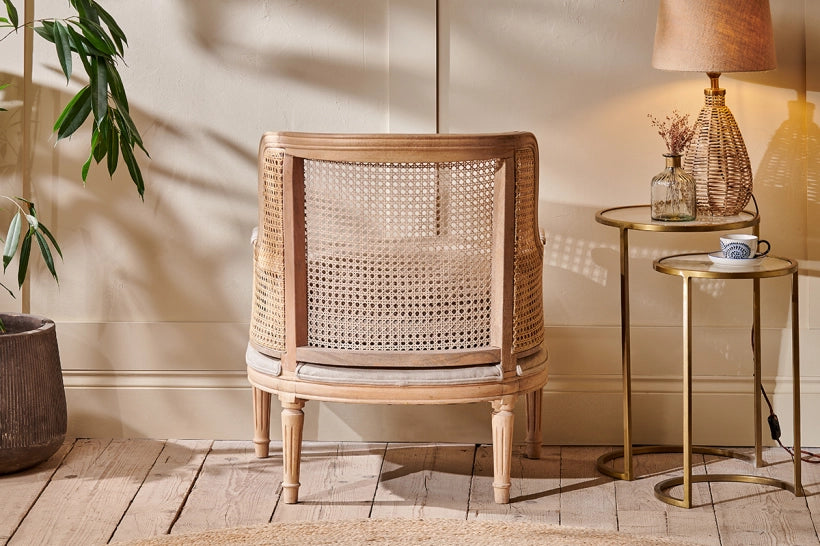 Clume Cane & Linen Armchair