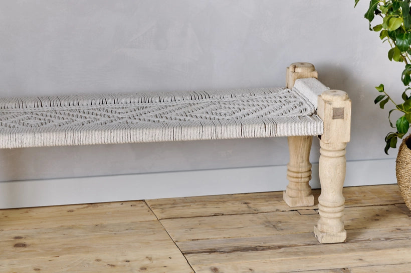 Azure Woven Indian Bench