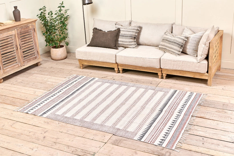 Karis Cotton Block Printed Rug