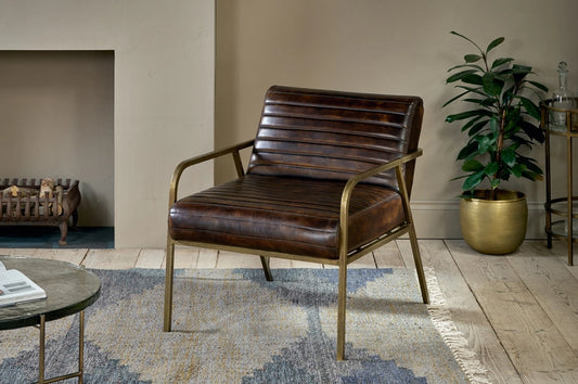 Burch Ribbed Leather Armchair