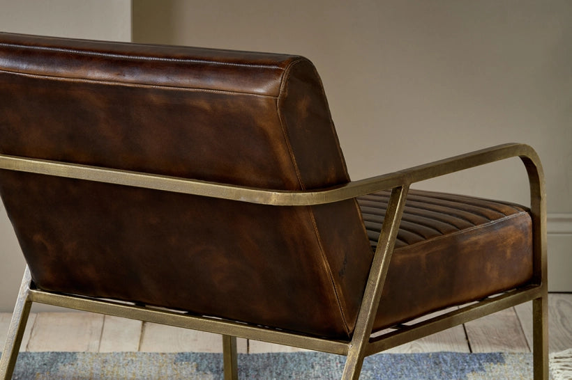 Burch Ribbed Leather Armchair