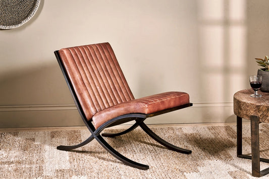 Sawara Ribbed Leather Lounger