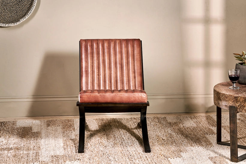 Sawara Ribbed Leather Lounger