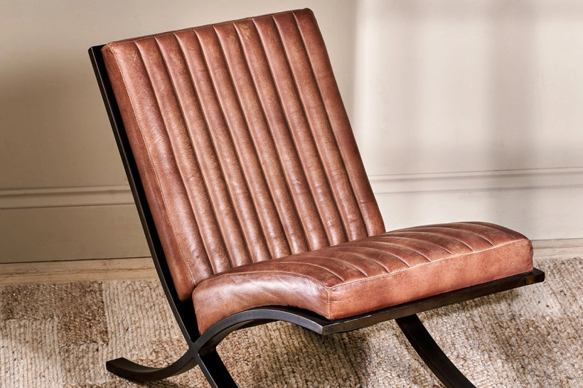 Sawara Ribbed Leather Lounger