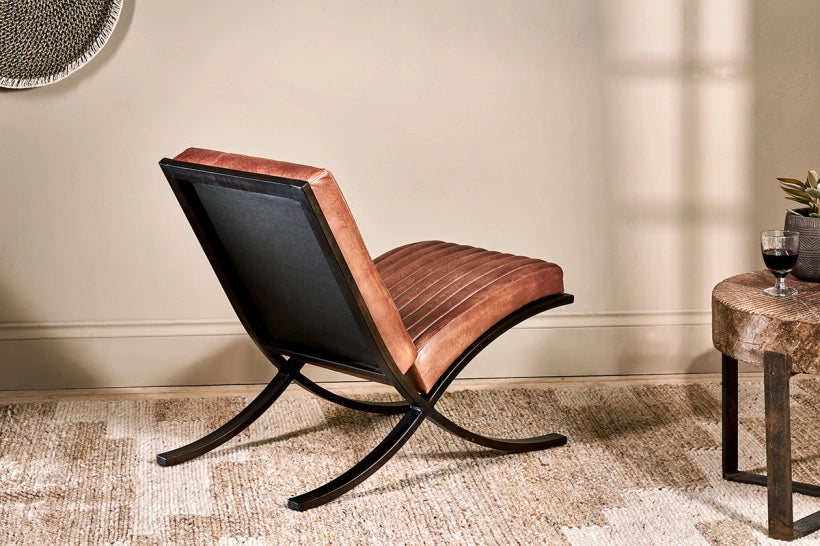 Sawara Ribbed Leather Lounger