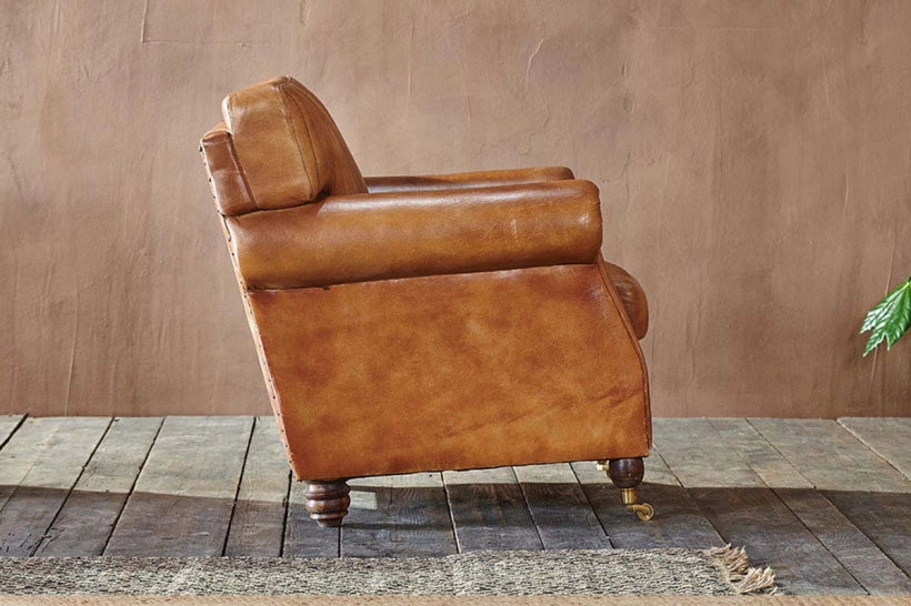 Sawara Ribbed Leather Armchair